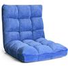 COSTWAY Sedia da Pavimento, Sedia Imbottita Regolabile in 14 Posizioni, Poltrona Salotto per Relax, Yoga, Lettura (Blu)