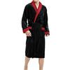 IQYU Accappatoio da uomo in cotone, morbido vestaglia da uomo, a maniche lunghe, con gurtel per sauna, senza cappuccio, da uomo, in spugna, da notte, Colore: rosso, 5X-Large