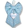 Generic Fiocco nascita 1 colore luna e stelle - Fiocco nascita bimbo bimba a fantasia - Coccarda nascita con nome personalizzato - Fiocco nascita bimba bimbo con cuore bianco imbottito