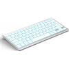 CACOE Tastiera Bluetooth per MacOS, iPadOS e iOS, Illuminazione a 7 Colori, 3 Canali Bluetooth, per iPad 10 Generazione/iPad Air/Pro/Mac Mini, QWERTY IT-Layout Tastiera Mac, Argento