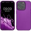 kwmobile Custodia Compatibile con Apple iPhone 15 Pro Cover - Back Case Morbida - Protezione in Silicone TPU Effetto Metallizzato viola metallizzato