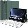 IVEOPPE Tastiera per Samsung Galaxy Tab S9 FE/S10 FE 10.9/S9 11, Cover Tastiera Italiana Bluetooth Rimovibile per Samsung Galaxy Tab S9 2023/S9 FE 2023/S10 FE 2025, Verde scuro