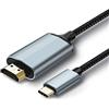 lulaven Cavo USB C to HDMI 1M, tipo C to HDMI Adapter 4K Thunderbolt 3 to HDTV Cable Compatible with MacBook Pro, MacBook Air,Ipad Pro,Samsung S20/Note10/S10,HuaWei Mate 30/20/P30/20 (Grey)