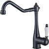 BOAOTX Rubinetto da cucina nero retrò rubinetto da cucina casa di campagna girevole a 360° rubinetto lavello antico miscelatore monocomando lavello cucina ottone olio strofinato bronzo