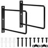 McBlast 2 Pezzi Staffe per Mensole Pesanti, 200mm Reggi Mensola da Muro Galleggianti, Staffa per Mensola, Staffe Quadrate in Metallo, Supporti per Scaffali Mensole Impalcature Montate a Parete, Nere