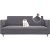 BellaHills Copri Divano 3 Posti con Braccioli(185-215cm), Copridivano Antigraffio Gatto, Universale Moderno Elasticizzato Copri Divano, Lavabile in Lavatrice, Telo Copridivano Impermeabile, Grigio