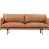 Muuto - Divano 2 posti Outline - Marrone - Pelle pieno fiore - Designer Anderssen & Voll