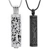 VCCWYQK Albero della vita Urna Collane per ceneri cremazione gioielli cubo cenere keepsake collana bar urna ciondolo per donne uomini, One szie, Acciaio inossidabile, Nessuna pietra preziosa