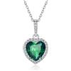 ChicSilver Collana Pendente Donna Cuore Piccolo in Argento Sterling 925 con Zirconi Brillanti Pietra Nascita 12 Mese Mesi Catenina Catena Regolabile Gioiello alla moda - Maggio Smeraldo
