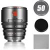 7artisans Telaio per obiettivo cinematografico professionale S35 da 50 mm T2.1 compatibile con attacco Canon RF-S per RED KOMODO/KOMODO X/CANON C70/ R7/R50/R50 (grigio titanio)