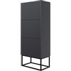 Selsey Scarpiera 50 cm Scaffale A 3 Scomparti Per 12 Paia Di Scarpe Portascarpe Verticale Nero Con Gambe Nere Veldio