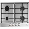 MASTER KITCHEN Piano cottura 4 fuochi L 59 cm MKHG60401PREXS MASTER KITCHEN acciaio inox griglie in ferro smaltato