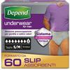 Depend Comfort-Protect Slip Assorbenti Uomo, Taglia S/M, 60 Mutande Assorbenti Uomo Protezione Super, Mutande Contenitive per Perdite Moderate-Gravi