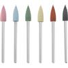 Create idea 6pcs 2.35mm Silicone Lucidatura Installazione Testa di Rettifica Punta Rotante Strumento di Lucidatura Strumento Ruota di Lucidatura Adatto per Macinare Metallo, Rosa Blu Nero Verde