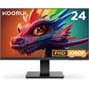 KOORUI Monitor 24 pollici full HD, 75 Hz, 5 ms, Eye Comfort, gamma di colori sRGB 99%, (1920 x 1080, HDMI, VGA, inclinabile, VESA 75x75) nero