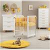 Azzurra Design Lettino Trasformabile Glam Uno X 9 Bianco Naturale Con Piumone Luce Avana