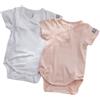 BAMBOOM Body Bambino Maniche Corte - Taglia 6 Mesi - 2 Pezzi Rosa e Bianco