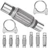 Swpeet 3 pezzi 1,75 X6/10 tubo di scarico con 1,8 scarico U - clip kit tipo universale in acciaio inox doppia treccia tubo di scarico per veicoli pesanti e automobilistici