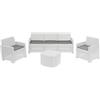 Ipae Progarden Salottino 4 Pezzi Garda - 2 Poltrone, Tavolino, Divano 3 posti Rattan Bianco di Ipae Progarden