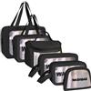 Aucuu Borse Da Toilette Trasparente, 6 Pezzi Beauty Case Trasparente, PVC Trousse da Viaggio Impermeabile, Borsa Cosmetici da Viaggio, Cosmetici Trucco Portatile per Bagno, Piscina, Aereo