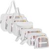 Aucuu Borse Da Toilette Trasparente, 6 Pezzi Beauty Case Trasparente, PVC Trousse da Viaggio Impermeabile, Borsa Cosmetici da Viaggio, Cosmetici Trucco Portatile per Bagno, Piscina, Aereo