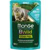 Monge Natural Superpremium BWild Cat Grain Free Busta Multipack 28x85G MERLUZZO CON GAMBERETTI E ORTAGGI