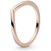 PANDORA Anello Wishbone lucido placcato in oro rosa 14 carati, 50