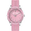 Freddy Orologio donna in silicone e ceramica rosa e argento