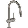 Grohe miscelatore monocomando per lavello cucina Grohe Minta estraibile, colore hard graphite spazzolato - 32321AL2
