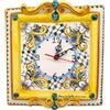CERAMICHE CALTAGIRONE Orologio Quadro ceramica Caltagirone Giallo Antico 30x30 cm