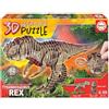 Educa - T-Rex Creature Puzzle 3D Cartone | Puzzle Dinosauro 3D. Educa crea giochi educativi per migliorare l'agilità mentale, la velocità e, soprattutto, il divertimento ! (19182)
