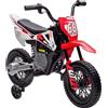 AIYAPLAY 12V Moto Elettrica per Bambini con Rotelle in PP e Metallo Rosso