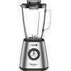 Moulinex - Blendforce Cristal LM439D, Frullatore a bicchiere in vetro da 800 W, 6 lame, con funzione trita ghiaccio, 5 velocità, pulizia facile, bicchiere in vetro termoresistente da 1,25 litri