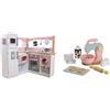 KidKraft 53185 Cucina Giocattolo ad Angolo in Legno per Bambini Grand Gourmet con Accessori di Gioco Inclusi, Rosa e Bianco, Esclusivo Amazon & 63371 Pastel - Set Impastatrice con Accessori