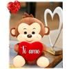 Peluche soft scimmietta seduta con cuore Ti Amo Cm. 20