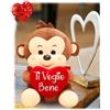 Peluche soft scimmietta seduta con cuore Cm. 20