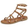 IF Fashion Scarpe Sandali Gladiatore Stivali Estivi da Donna Con Borchie Pelle Sintetica YE-701 Camel N.38