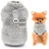 SMALLLEE_LUCKY_STORE Pet Sherpa Maglione in pile con dolcevita e anello a D per cani di piccola taglia gatto, cucciolo Yorkie Chihuahua vestiti caldi autunnali e invernali, grigio, M