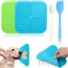 JINSIHU Tappetino Leccare Cane 2 Pezzi Tappetino per Leccare Cane Lick Mat per Cani con Ventosa Cane Pad Leccare con Silicone Spatola e Spazzola Alleviare L'Ansia per Bagno Toelettatura Addestramento Curarlo