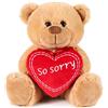 Brubaker Orsetto con Cuore Rosso - So Sorry - 25 cm Orsetto di Peluche - Peluche Regalo per le Scuse - Orsetto di Pupazzo - Morbido Peluche - Marrone Chiaro