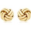 Carissima Orecchini a lobo nodo quattro fili 10 mm da donna in oro giallo 9 ct