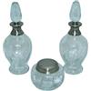 DONREGALOWEB DRW - Set da toeletta in Vetro e Metallo, Colore: Argento