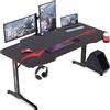 Homall Scrivania Gaming 160x60cm, Scrivania Da Gioco in Fibra di Carbonio per Laptop Computer, Tavolo Gaming PC con Tappetino per Mouse, Gestione dei Cavi, Gancio per Cuffie