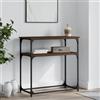 Rlxzsn Tavolo consolle da corridoio, tavolino da divano, console, tavolo decorativo per ingresso, corridoio, soggiorno o ufficio, design minimalista marrone, effetto rovere, 75 x 35,5 x 75 cm