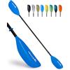 Abahub Pagaia Kayak 230 cm a 250 cm Regolabile Alluminio Doppia Remi Kayak Paddle Pagaie da Kayak per Kayak Barca a Remi Canoa Gambo in Lega di Alluminio Lame in Plastica Blu