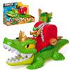 PIRATIX ADVENTURE WORLD PIRATIX King Croc, coccodrillo a bocca mobile per catturare i Piratix con forziere. Contenuto: 1 coccodrillo, 1 moneta extra, 2 monete d'oro extra, 1 esclusivo Piratixa e 1 accessorio.