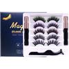 BeauFairy Ciglia Finte Magnetiche e Eyeliner Magnetico Kit, 5 Paia di Ciglia Finte Magnetiche 3D Naturale Riutilizzabili, 2 Tubi Impermeabile Magnetico Eyeliner, Senza Colla Riutilizzabile
