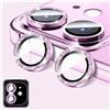 LucBuy Protezione per Obiettivo Della Fotocamera Compatibile con iPhone 12/12 Mini, Copertura per Fotocamera in Vetro Temperato Glitterato, Anelli Metallici Individuali