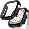 EIHAIHIS Custodia per Apple Watch 42mm 46mm 40mm 44mm 41mm 45mm,Case PC Protettiva in Vetro Temperato Integrata,Cover Impermeabile Protettiva Antigraffio HD per iWatch Series 10 9 8 7 6 5 4 SE(NON PER SERIE 3)