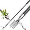 SOMOLUX Strumento per Rimuovere Erbacce da 132 cm, con Manico Lungo in Metallo/Artiglio in Acciaio Inossidabile, Strumento Manuale per Giardinaggio, Pinza Raccogliere/Raccogliere/rimozione delle